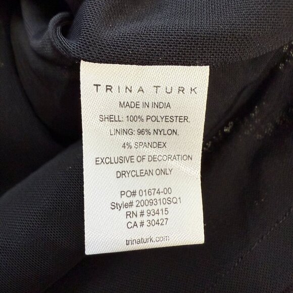 Trina Turk Quartz Zebra Sequin Mini Dress Womens 8 Black Gold Cocktail Party NWT - Picture 15 of 15